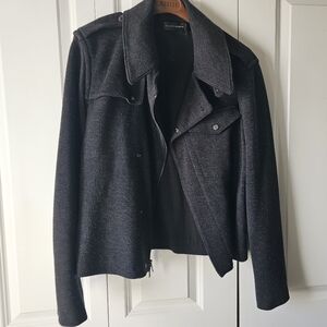Ralph Lauren Black Label Wool Cotton Knit Moto Jacket